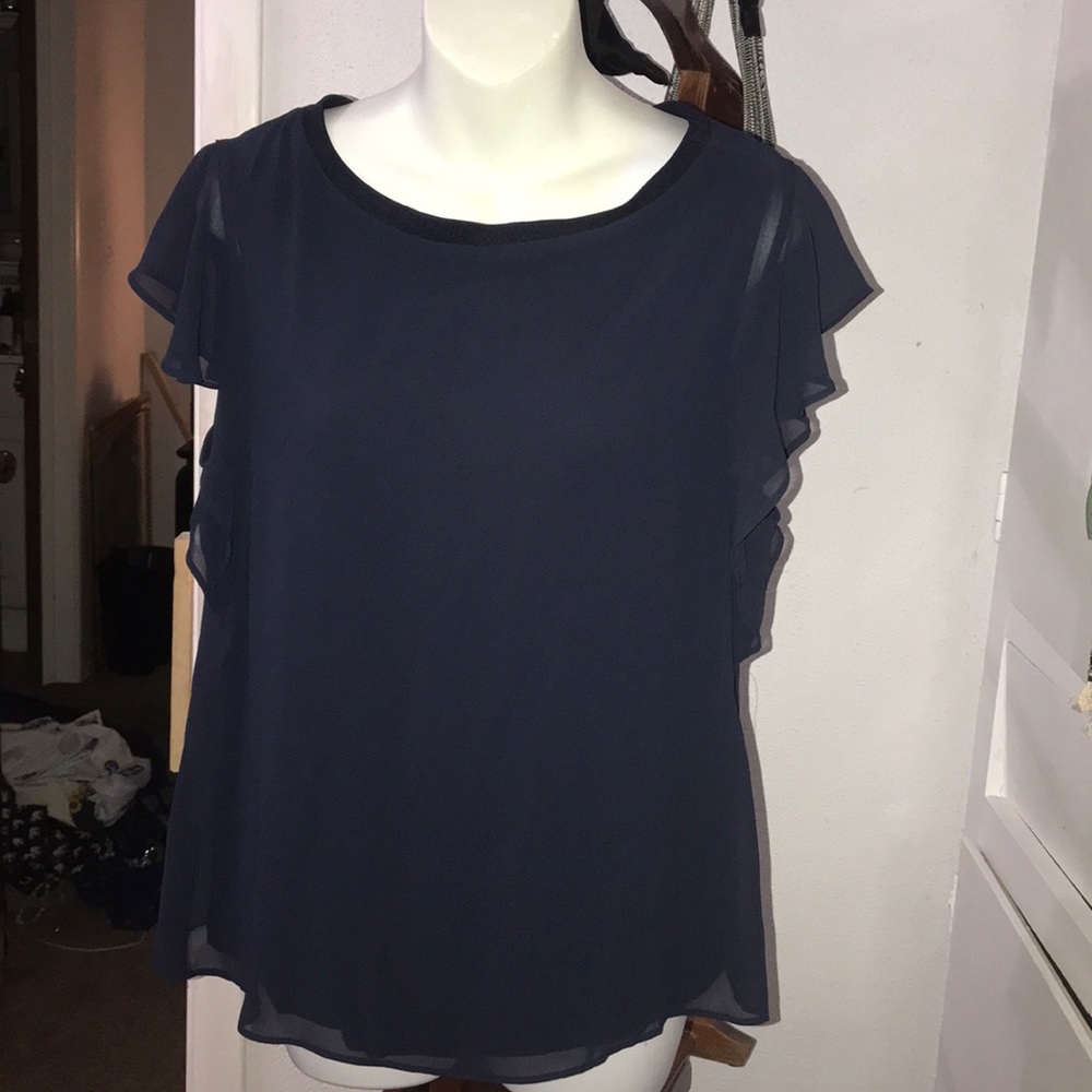 Zara navy blue blouse